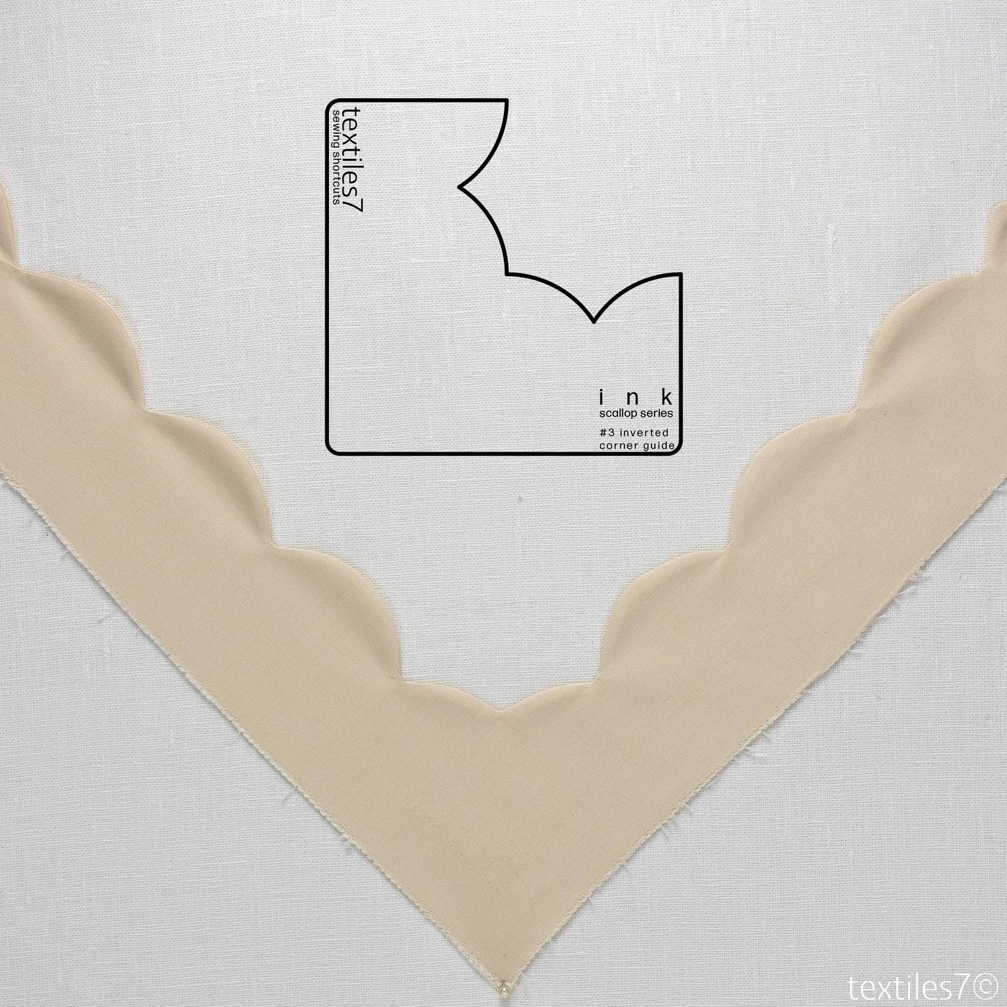 Textiles7 Sewing Shortcuts Ink #3 Inverted Corner outline and trim