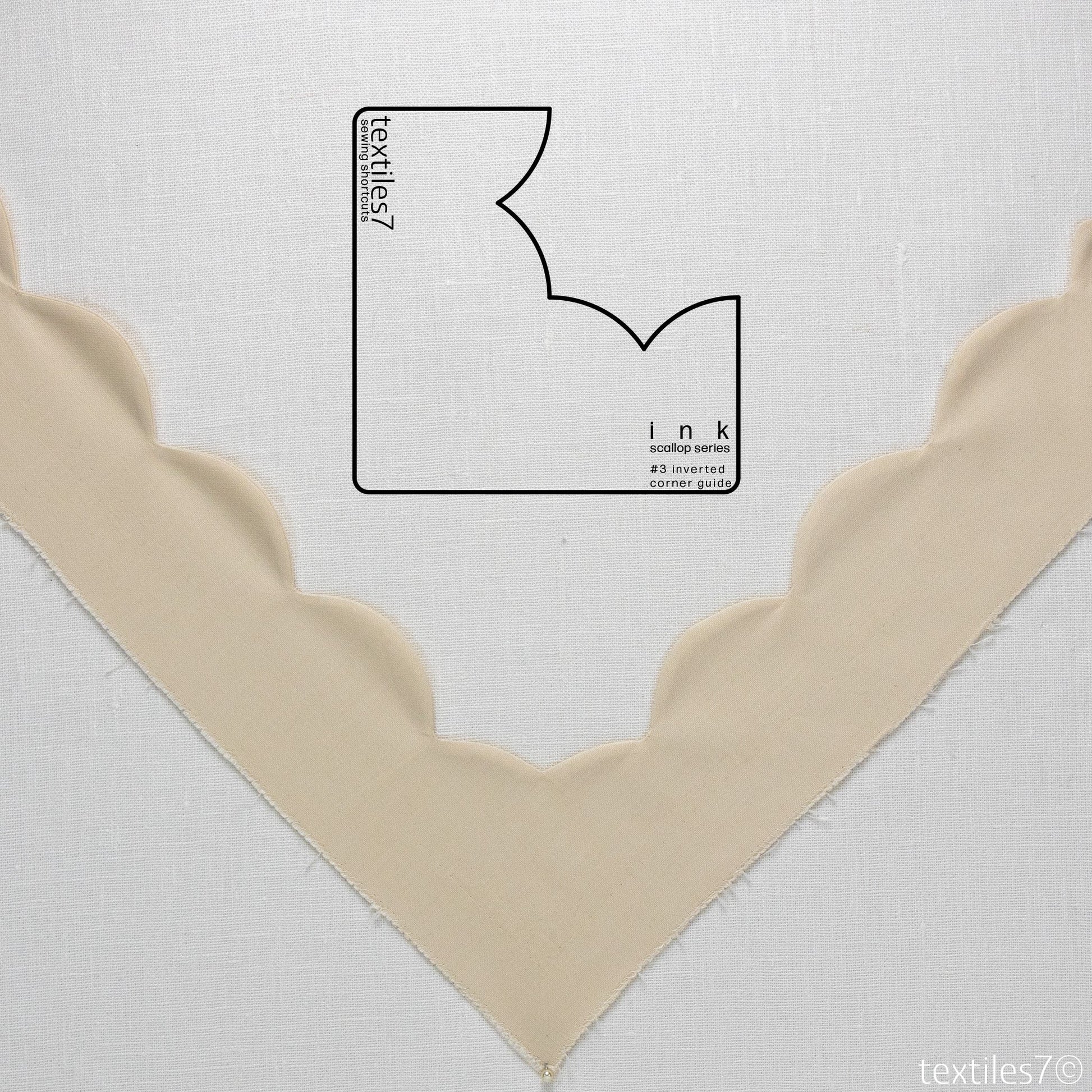 Textiles7 Sewing Shortcuts Ink #3 Inverted Corner outline and trim