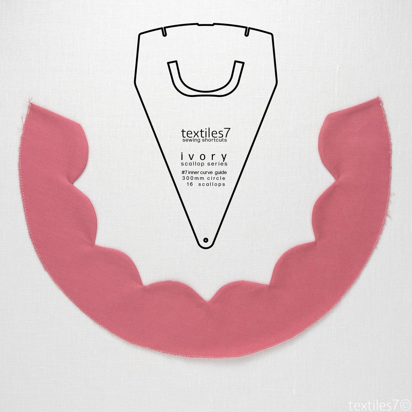 Textiles7 Sewing Shortcuts Ink #7 Inner Curve 300mm outline and trim