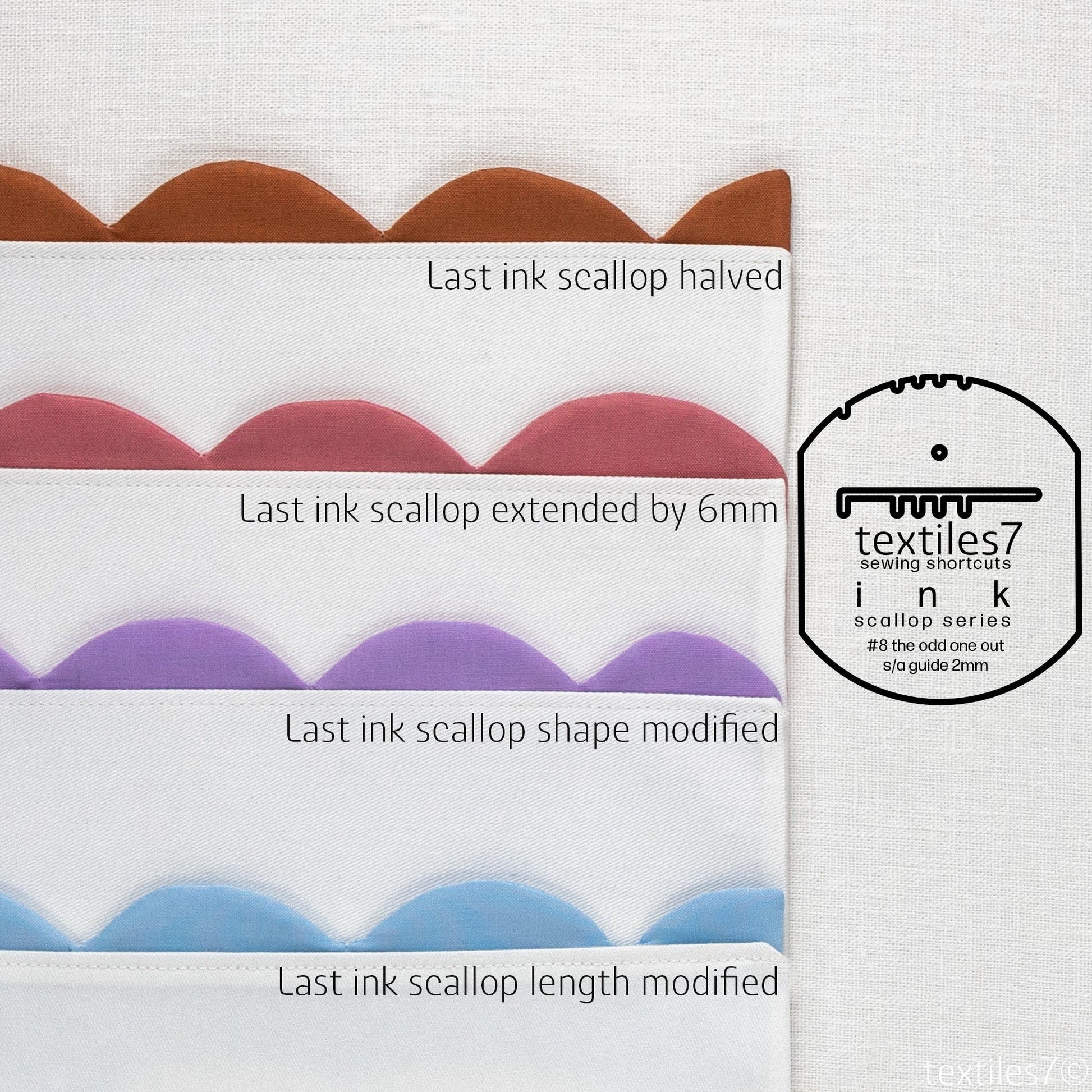 Textiles7 Sewing Shortcuts Ink #8 The Odd One Out trim uses