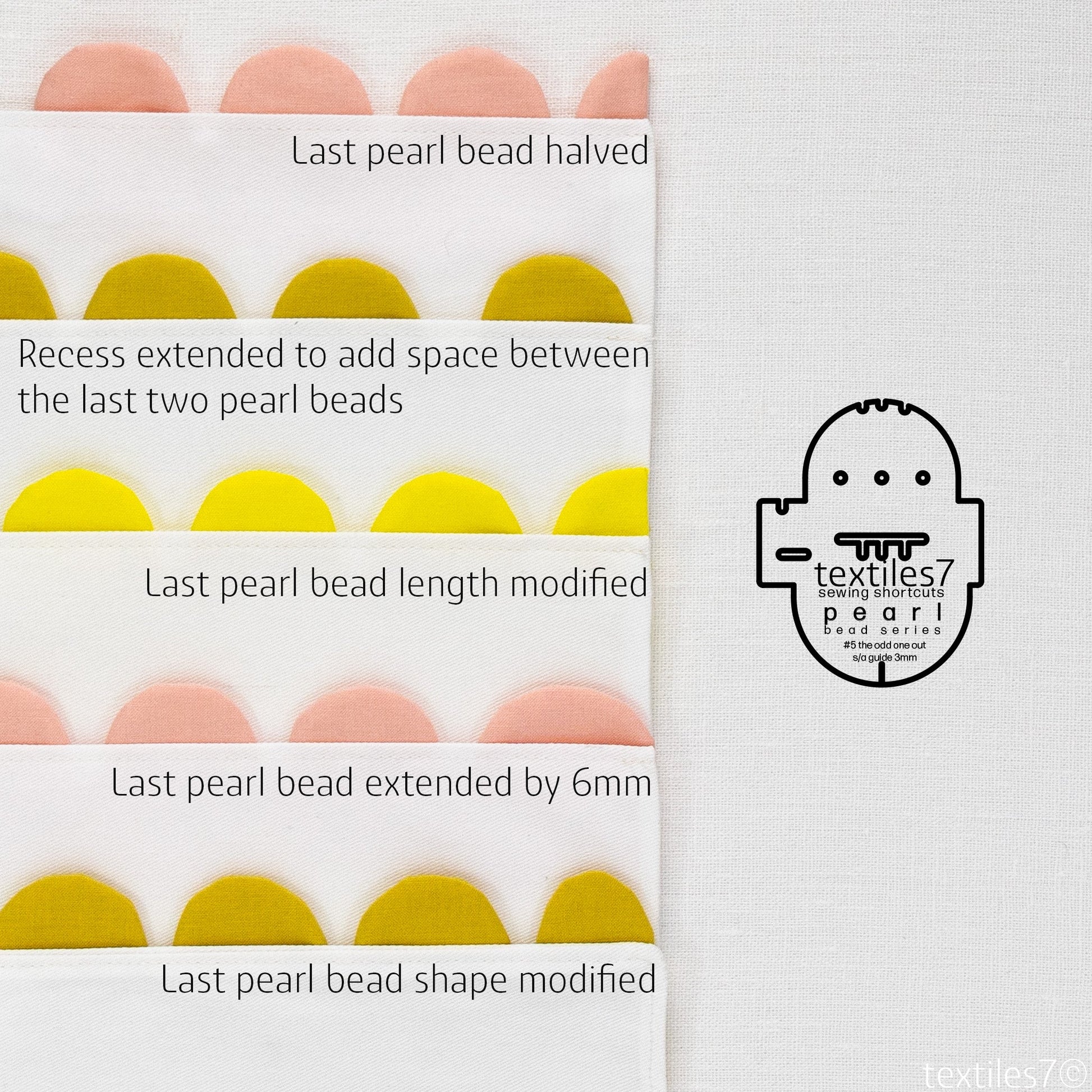 Textiles7 Sewing Shortcuts Pearl #5 The Odd One Out trim variations